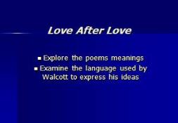 Love After Love PowerPoint Presentation