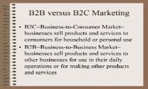 B2B versus B2C Marketing PowerPoint Presentation