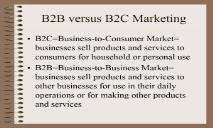 B2B versus B2C Marketing PowerPoint Presentation