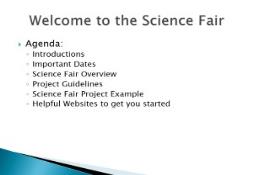 Elementary Science Fair Projects PowerPoint Presentation