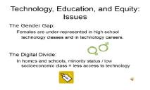 Technology Education and Equity PowerPoint Presentation