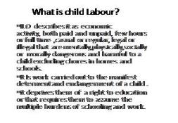 Child labour (laws of Belize) PowerPoint Presentation