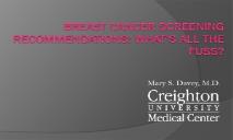 Breast Cancer Screening Recommendations PowerPoint Presentation