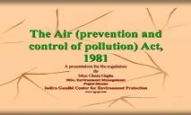 The Air (prevention and control of pollution) PowerPoint Presentation