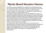 Myrtle Beach Vacation Homes Powerpoint Presentation