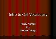 Cell Vocabulary Powerpoint Presentation