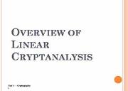 Overview of Linear Cryptanalysis Powerpoint Presentation