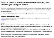What is the US to Mexico Remittance options and How do you Compare them Powerpoint Presentation
