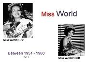 Miss World Winners (Between 1951 to 1960) Powerpoint Presentation