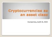 Cryptocurrencies as an Asset Class Powerpoint Presentation