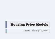 Home Price Models Powerpoint Presentation
