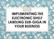 Implementing The Electronic Shelf Labeling Sub-giga In Your Business Powerpoint Presentation