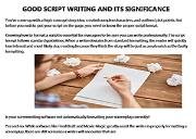 Good Script Writing and Its Significance Powerpoint Presentation