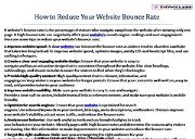How to Reduce Your Website Bounce Rate Powerpoint Presentation