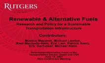 Renewable Alternative Fuels Research and Policy PowerPoint Presentation