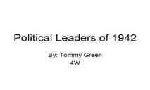 Political Leaders of 1942 PowerPoint Presentation
