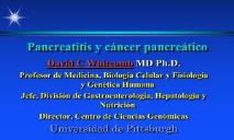 Pancreatitis and Pancreatic Cancer in Spanish PowerPoint Presentation