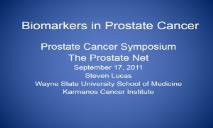 Biomarkers in Prostate Cancer PowerPoint Presentation