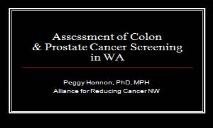 Assessment of Colon Prostate Cancer Screening PowerPoint Presentation