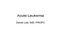 Acute Myeloid Leukemia PowerPoint Presentation