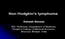 What is Non Hodgkins lymphoma PowerPoint Presentation
