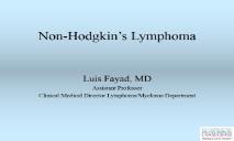 Non-Hodgkin Lymphoma PowerPoint Presentation