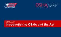 OSHA - Occupational Safety and Health PowerPoint Presentation