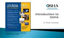 Introduction to OSHA - Occupational Safety and Health PowerPoint Presentation