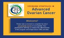 Emerging strategies in advanced ovarian cancer PowerPoint Presentation