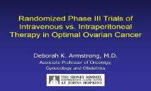 Strategies for Treatment of Relapsed Ovarian Cancer PowerPoint Presentation