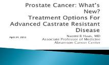 Prostate Cancer Diagnosis and Treatment PowerPoint Presentation