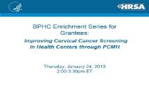 Cervical Cancer Screening and PCMH PowerPoint Presentation