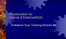 INTRODUCTION TO OSHA STANDARDS PowerPoint Presentation