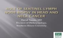 Role of Sentinel Lymph Node biopsy in head and neck cancer PowerPoint Presentation