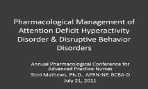 Attention Deficit Hyperactivity Disorder Oppositional PowerPoint Presentation