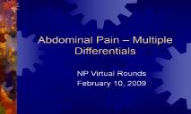 Abdominal Pain-Multiple Differentials PowerPoint Presentation
