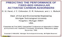 Predicting the performance of fixed-bed granular activated carbon PowerPoint Presentation
