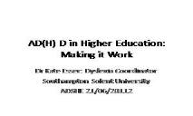 About ADHD in Higher Education PowerPoint Presentation