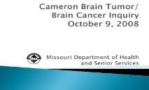 Cameron Brain Tumor PowerPoint Presentation