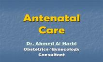 Antenatal Care PowerPoint Presentation