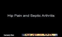 Hip Pain and Septic Arthritis PowerPoint Presentation