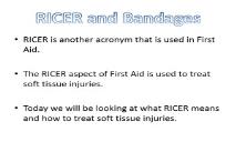 RICER and Bandages-Wikispaces PowerPoint Presentation