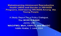 Gender in HIV-AIDS Programs Addressing HIV-AIDS Among PowerPoint Presentation