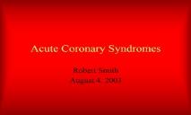 Acute Coronary Syndromes PowerPoint Presentation