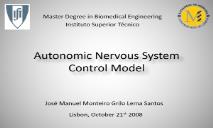 Autonomic Nervous System Control Model for the Blood Pressure PowerPoint Presentation