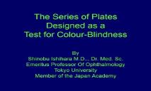 Ishiharas Tests For Colour-Blindness 1981 PowerPoint Presentation