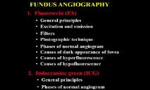Fundus angiography PowerPoint Presentation