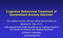 Anxiety Disorders Association of America PowerPoint Presentation