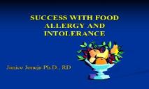 Diagnosis of Food Allergy and Intolerance PowerPoint Presentation