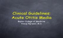 Clinical Guidelines-Acute Otitis Media PowerPoint Presentation